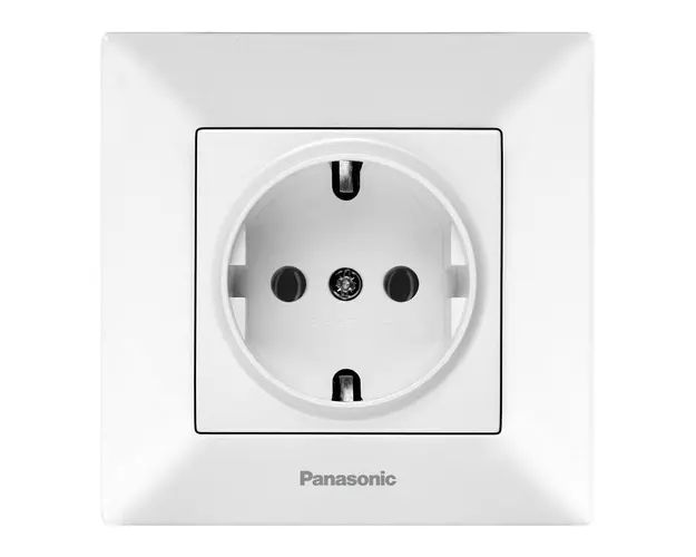 Priza Schuko 2P+E Panasonic P-AS, 250V, 16A, alba
