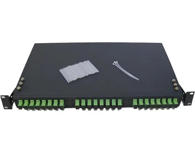 Patch Panel pentru Fibra Optica 24 adaptori SC/APC, 24 de suduri optice, 482x250x44.5 GPZ-JJ-SC24-APC