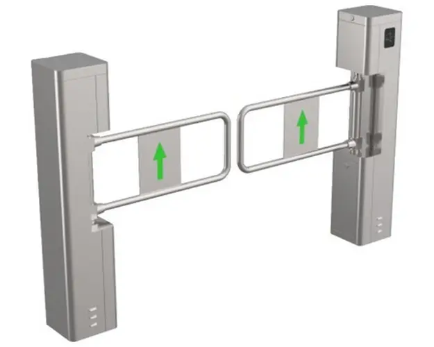 Poarta batanta pentru acces persoane, cititor mifare, brat otel, latime banda 1100mm, Hikvision, DS-K3BC411X-M-Dm110