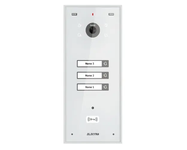 Post de exterior Electra VPM.03S03.ELWH4, pentru videointerfon, 3 familii, montaj aparent, conectori Plug and Play, IP44