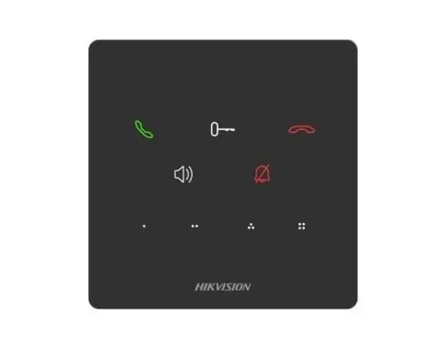 Post de interior fara display, pentru videointefon, comunicare TCP/IP, 9 butoane cu touch, microfon, difuzor, PoE, Hikvision DS-KH6000-E1