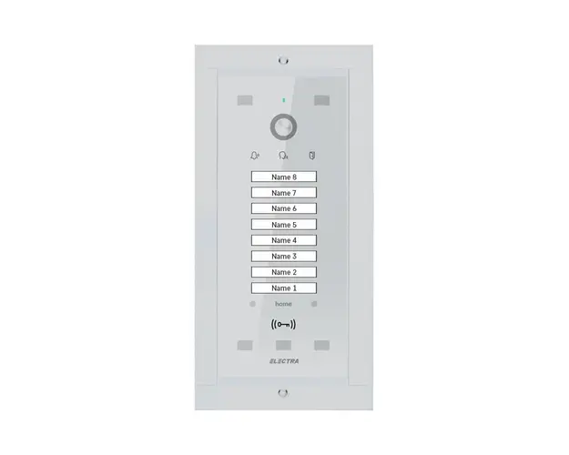Post exterior videointerfon, 8 familii, alb, ingropat, Electra, VPM.08F03.ELWU4