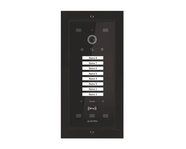 Post exterior videointerfon, 8 familii, negru, ingropat, Electra, VPM.08F03.ELBU4