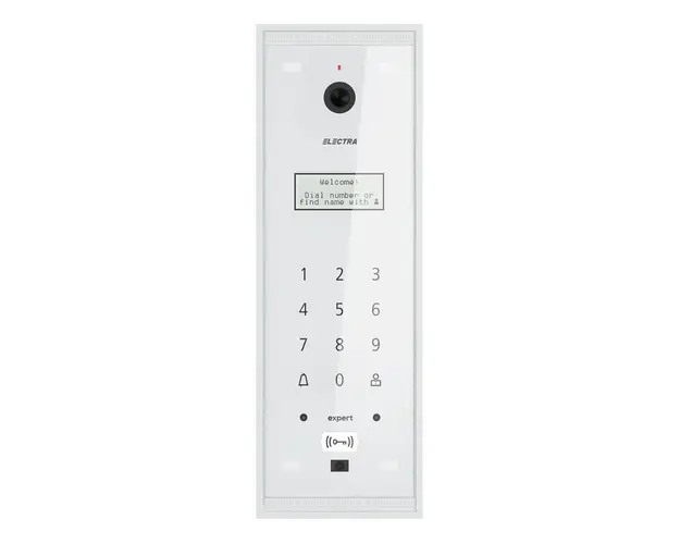Post exterior videointerfon, blocuri 255 apartamente, alb, aparent, Electra expert, VPM.0BS03.ELWE5