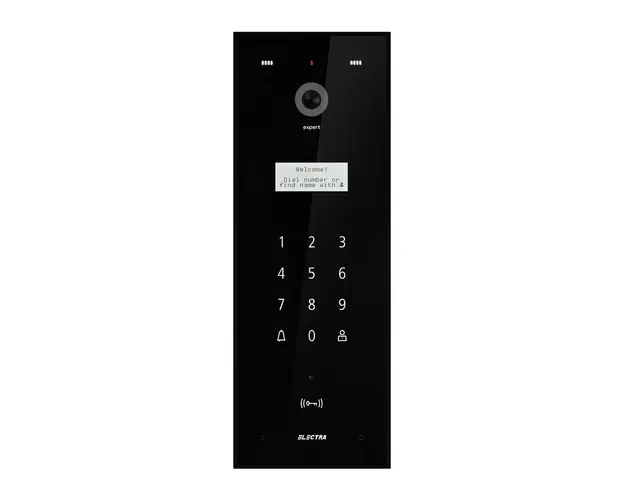 Post exterior videointerfon pentru blocuri, 255 apartamente, negru, aparent, Electra Touch Line, VPE.0BS03.ELBTL