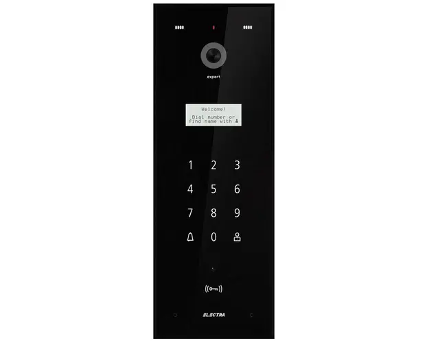 Post exterior videointerfon pentru blocuri, 255 apartamente, incastrat, negru, Electra Touch Line VPE.0BF03.ELBTL