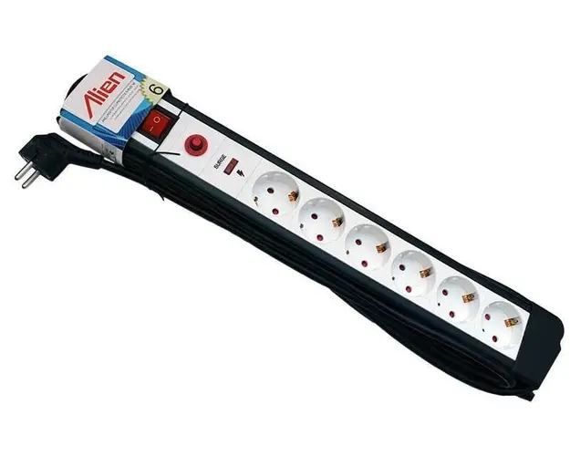 Prelungitor cu 6 prize, lungime cablu 1.5 metri, protectie supratensiune si protectie copii, curent maxim 16A, PRP6C1.5M 