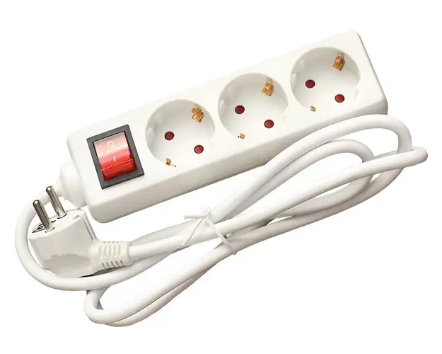 Prelungitor cu 3 prize, cablu 10m, 3x1.5mm, alb, Safer PR3C10M