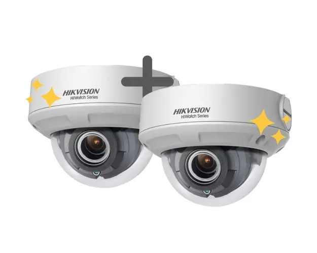 Pachet 2 camere Dome IP, 4MP, lentila varifocala 2.8-12mm, IR 30m, HiWatch HWI-D640H-Z(2.8-12mm)CX2