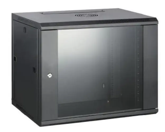 Rack 15U de perete, 600x450, yala cu cheie, usa din sticla securizata, Safer SAF-WMA-6415