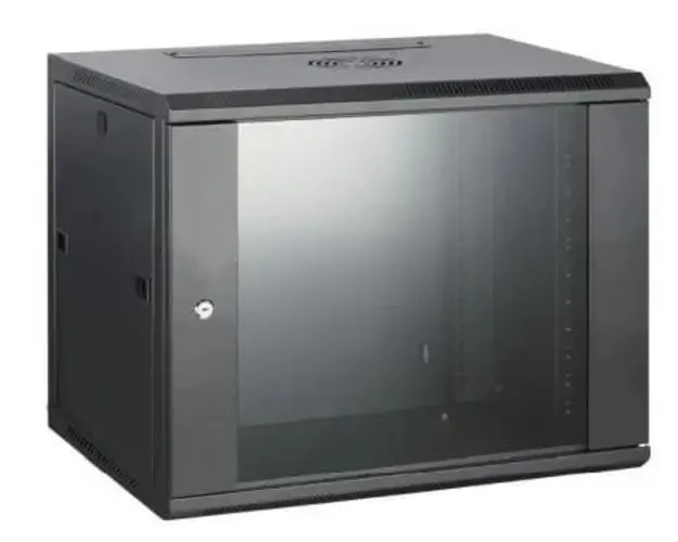 Rack 18U, 600x450, montaj pe perete, usa din sticla securizata, yala cu cheie, Safer SAF-WMA-6418