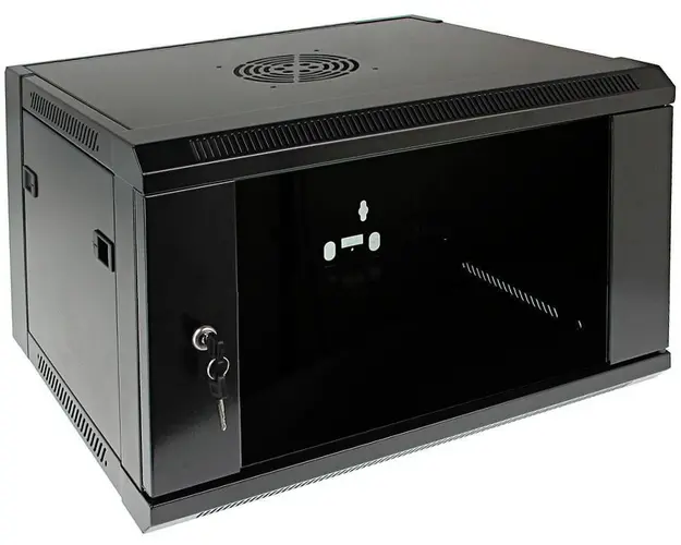 Rack 9U, montaj pe perete, 600x450, yala cu cheie, usa din sticla securizata, Safer SAF-WMA-6409