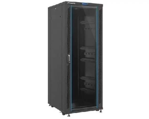 Rack de podea 19 inci 27U 600x600 usa frontala sticla
