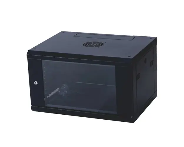 Rack 12U de perete, 600x450, usa din sticla securizata, yala cu cheie, Safer SAF-WMA-6412