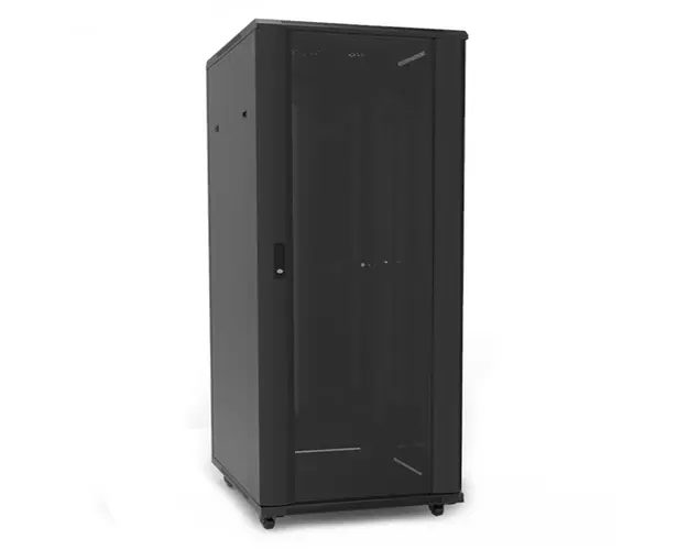 Rack 27U, 19'', Negru 600X800mm, montaj pe podea, roti si sistem de ventilare, SAFER RACK27U6080