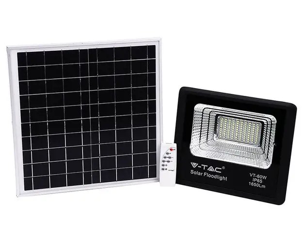 Reflector LED cu panou solar, 20W, 6000K, 1650lm, baterie de 10000mAh, V-Tac SKU-94010