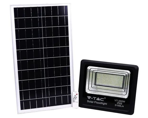 Reflector LED cu panou solar, 40W, 4000K, 3100 lumeni, baterie de 20000mAh, IP65, V-Tac SKU-8577