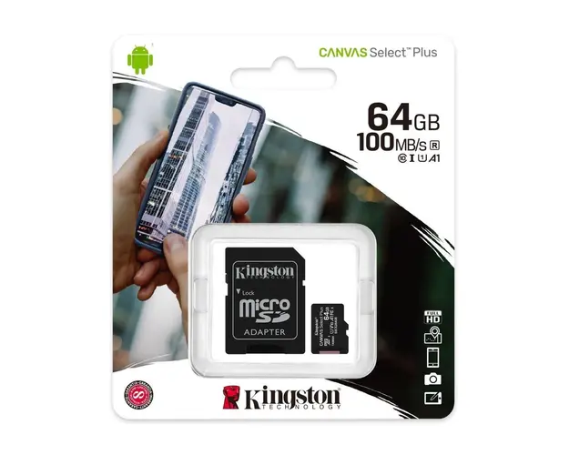 SD Card 64GB card memorie Kingston Clasa 10, SDCS2/64GB, potrivit pentru supraveghere video