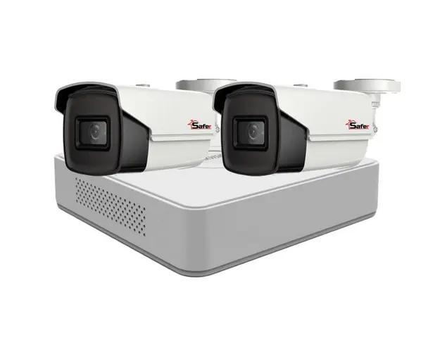 Kit de supraveghere pentru exterior, 2 camere Safer PRO, 5MP, IR 40m, DVR 4 canale, Audio prin coaxial, SAF2XPRO-BM5MP40F28
