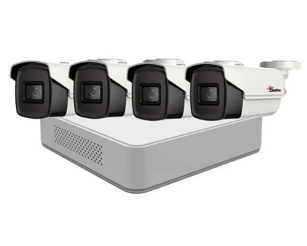 Kit de supraveghere pentru exterior, 4 camere Safer PRO, 5MP, IR 40m, DVR 4 canale, SAF4XPRO-BM5MP40F28