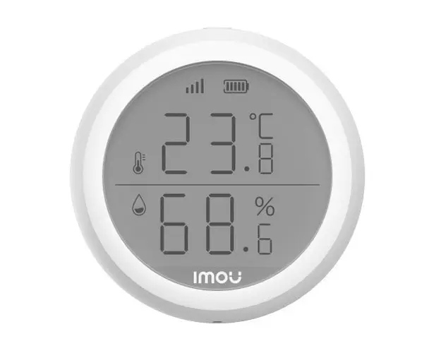 Senzor de temperatura si umiditate, Wireless, protocol Zigbee, afisaj LCD, notificari push, alarma, IMOU IOT-ZTM1-EU