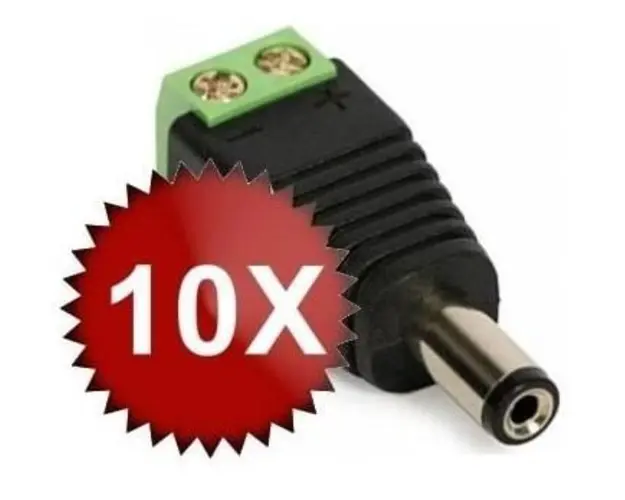 Set 10 DCM - Mufe alimentare tata pentru camere supraveghere 10XDCM