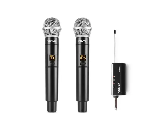 Set 2 microfoane wireless UHF Vonyx WM552, Plug and Play