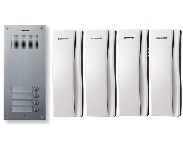 Set interfon 4 familii montaj incastrat COMMAX DR-4UM+4XDP-SS
