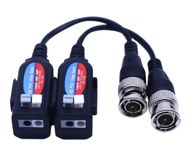 Set videobalun, PoC, 4K - 8MP HD-TVI/CVI/AHD/CVBS CLICK, Safer SAF-206B