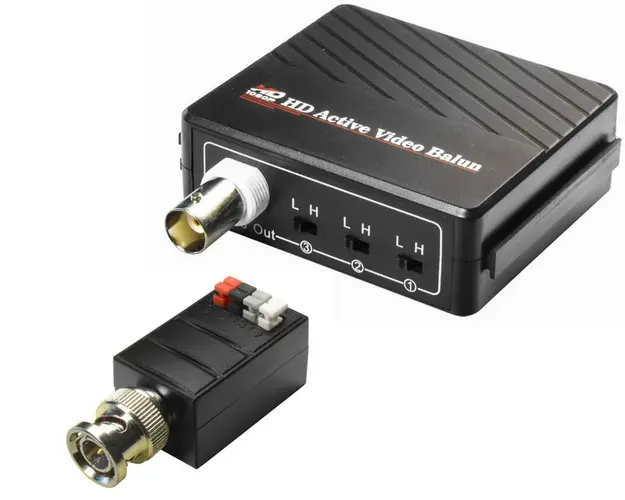 Set videobalun activi Full HD, cu alimentare, HDTVI / HDCVI / AHD SAF-BA615RX+TX