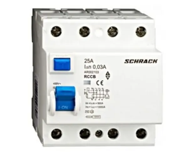 Siguranta diferentiala tetrapolara C25A tip AC 10kA Schrack