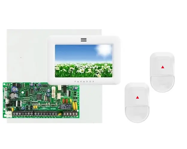 Sistem de alarma antiefractie 4 zone Paradox Spectra SP4000, tastatura cu touch, 2x detector miscare, Sp4000+TM50+2xNV5