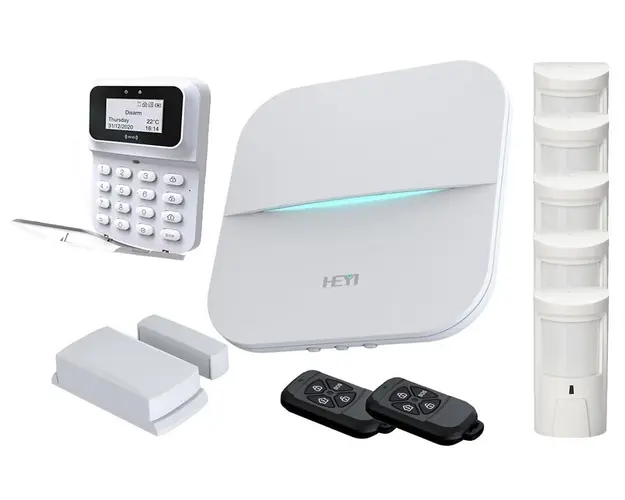 Sistem de alarma GSM wireless Heyi, 6 zone, TCP/IP, HY-W20-5PIR-KEY