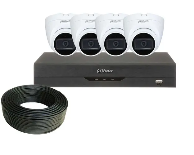 Sistem de supraveghere 4 camere interior Dahua, 2MP, Smart IR 25M, KIT4INT50IRDAH