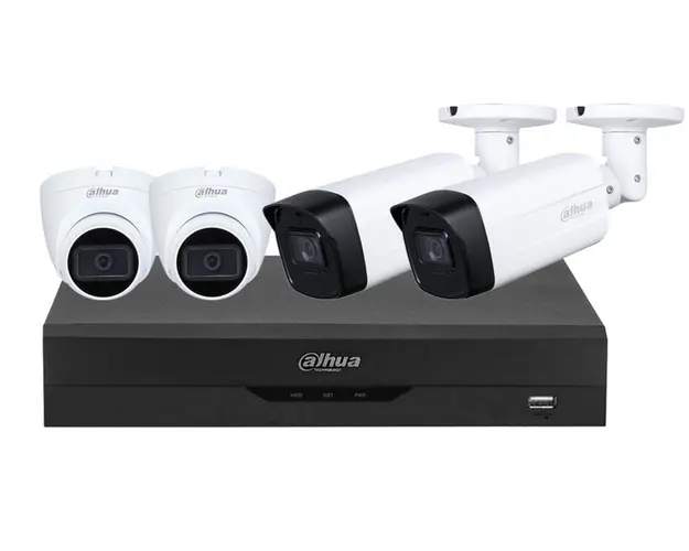 Sistem supraveghere mixt 4 camere, Full HD, cu DVR 4 canale, KIT4MIXTSAF