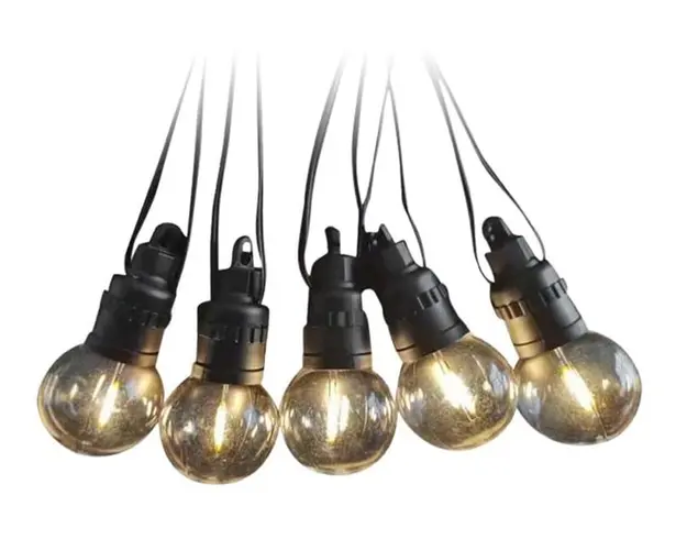 Ghirlanda Luminoasa de exterior alimentata cu panou solar, IP44, 10 Becuri a cate 0.5W, 300lm, cablu 12m, SKU-7804