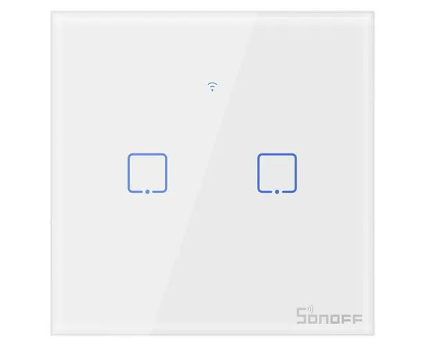 Intrerupator Wifi + RF incastrabil Alb 2 circuite SONOFF SONOFF-TXT1EU2C