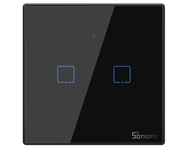 Intrerupator Wifi + RF incastrabil Negru 2 circuite SONOFF SONOFF-TXT3EU2C