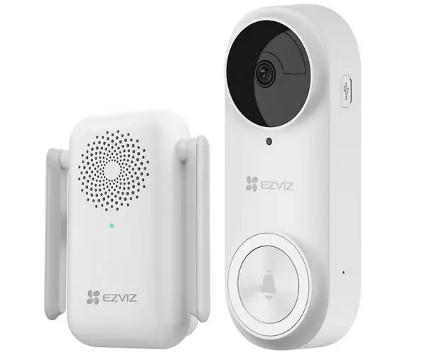 Sonerie DB2 Pro Ezviz EZ-CS-DB2 (5mp), cu camera de 5MP, detectare persoane, Wi-Fi, alarma anti-manipulare, baterie Litiu 5200mAh, slot microSD, IP65