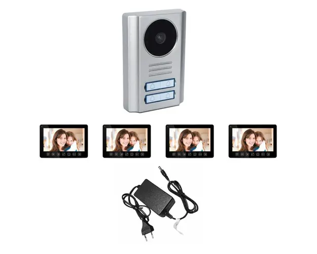 Sonerie video si post de interior Safer KitVideoSafer4F, 4 famili, 4 fire, diagonala 7 inch