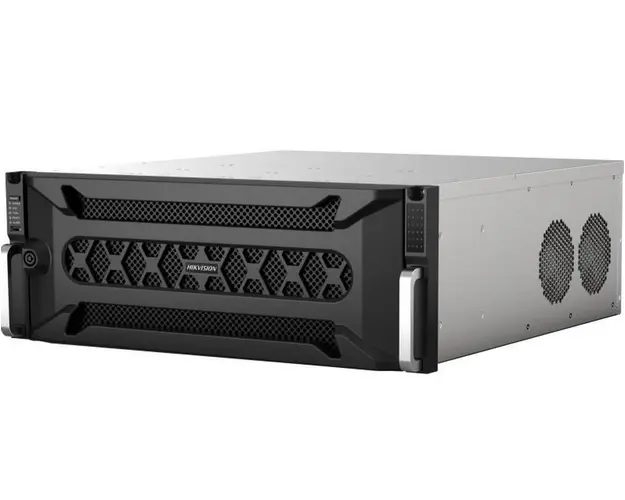 Super NVR 128 canale Hikvision DS-96128NI-I24, 8MP 4K, latime banda 576 Mbps, Alarma, 24x port SATA, 1x port eSATA, 2x HDMI