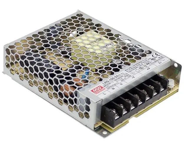 Sursa de alimentare, 24V, 4.5A, eficienta 90%, Mean Well, LRS-100-24