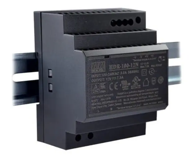 Sursa de alimentare Mean Well HDR-100-12N, 12V, 7.5A, montare pe sina DIN