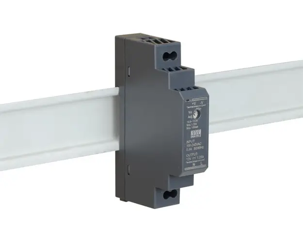 Sursa de alimentare Mean Well HDR-15-12, 12V, 1.25A, montare pe sina DIN