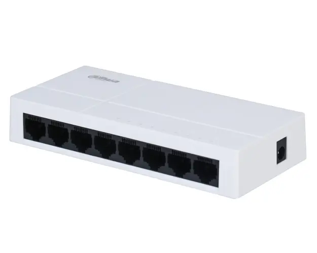 Switch cu 8 porturi Gigabit 10/100/1000 Mbps, Fara management, simplu de instalat, robust, Dahua PFS3008-8GT-L-V2