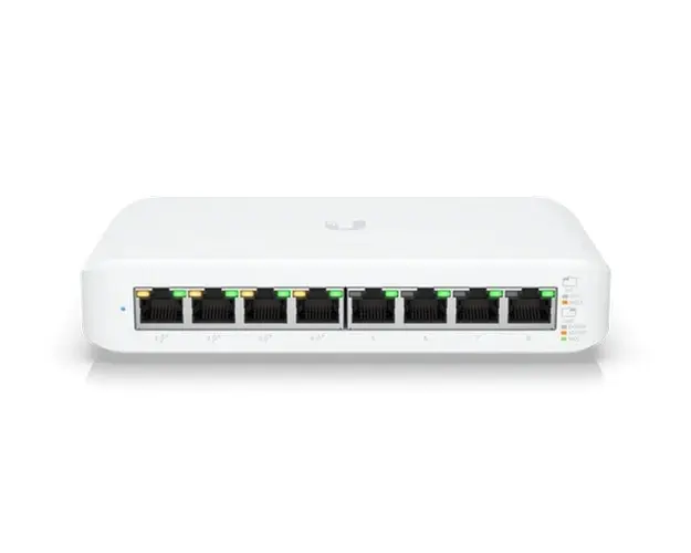Switch cu 8 porturi Gigabit mixte Ubiquiti, 4 Porturi PoE pana la 52W, 4 Porturi LAN, USW-Lite-8-POE