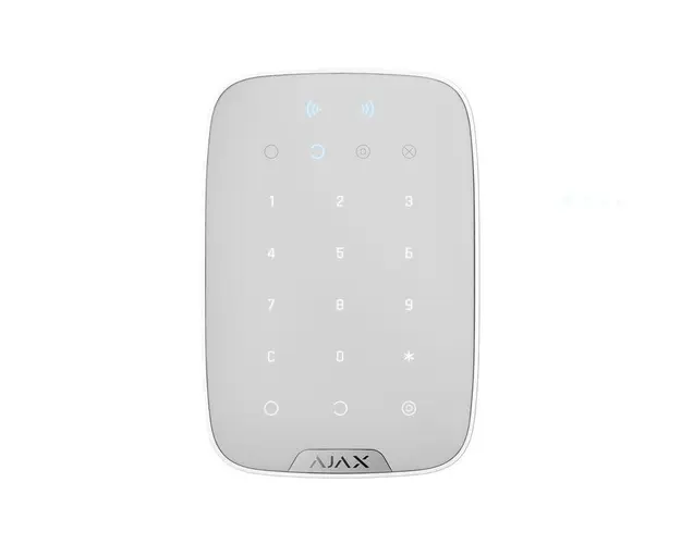 Tastatura wireless alba pentru sistem de alarma, taste touch iluminate, Ajax Keypad Plus White