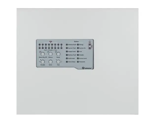 Centrala detectie incendiu conventionala 8 zone, Accepta 32 detectori/zona, TEKNIM TFP-4408