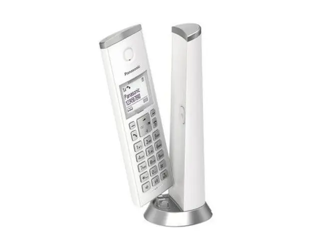 Telefon DECT Panasonic KX-TGK210FXW, Caller ID, max 50 contacte, display LCD 1.5”, alarma, alb