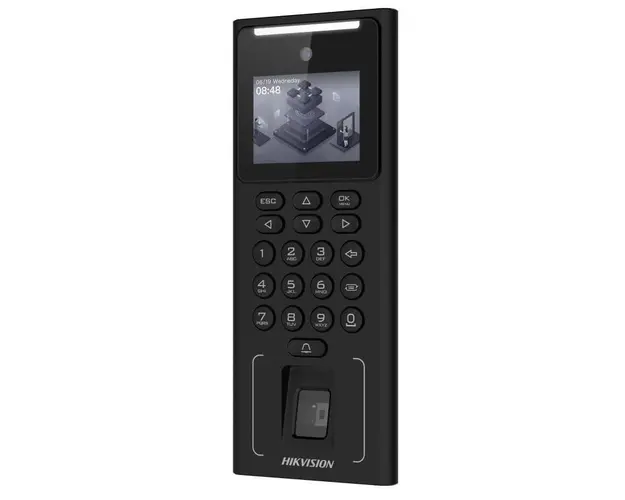 Terminal de control acces, 2 MP, recunoastere facial, amprenta, card mifare 13.56 MHz, ecran LCD, Hikvision, DS-K1T321MFWX